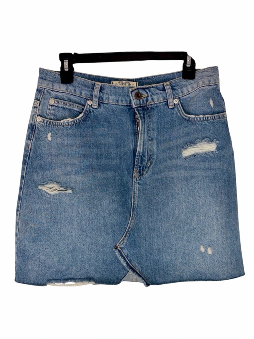We the Free Distressed Blue Denim Mini Skirt - Size 29